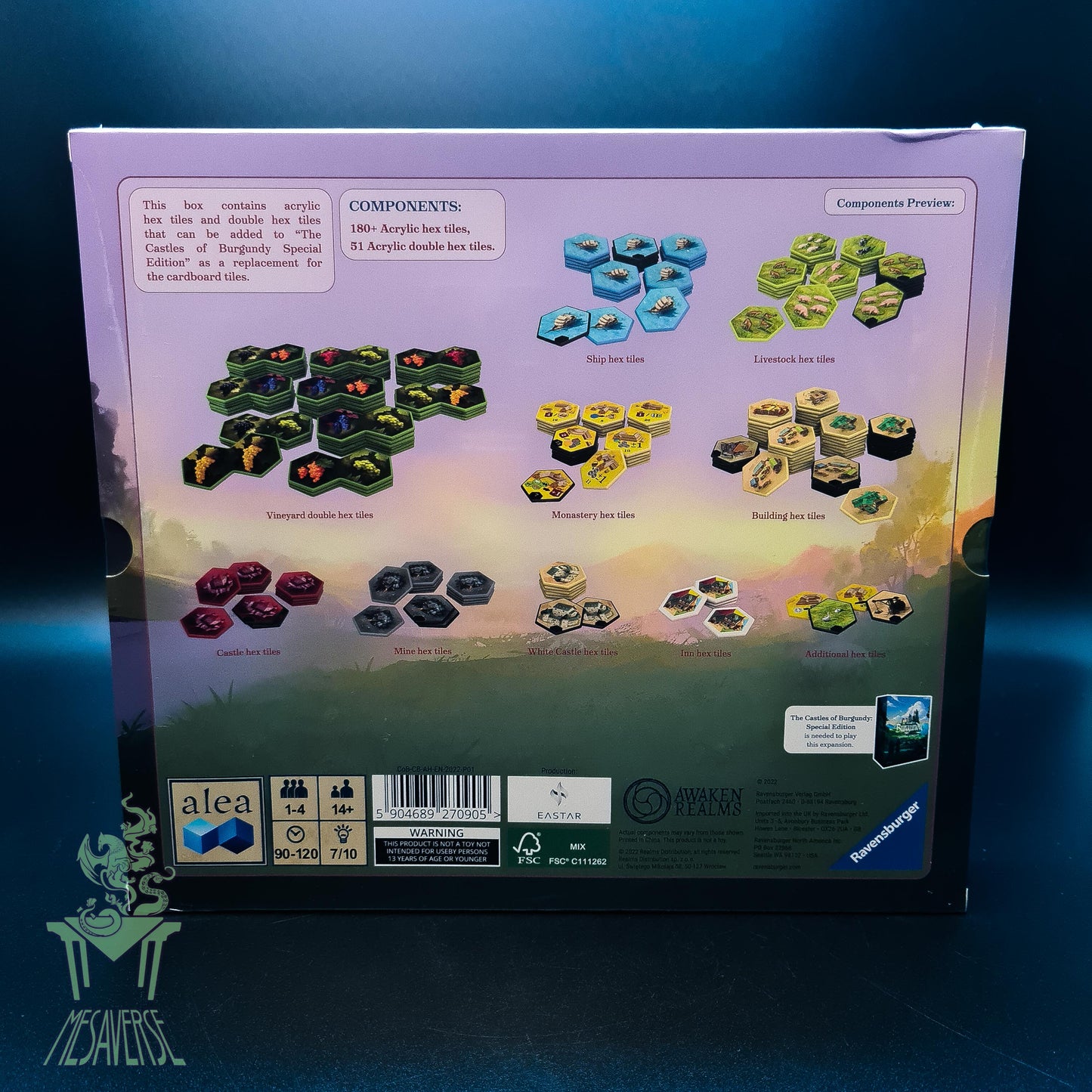The Castles of Burgundy: Special Edition- 3D Terrain, Acrylic Hex, Upgraded Token