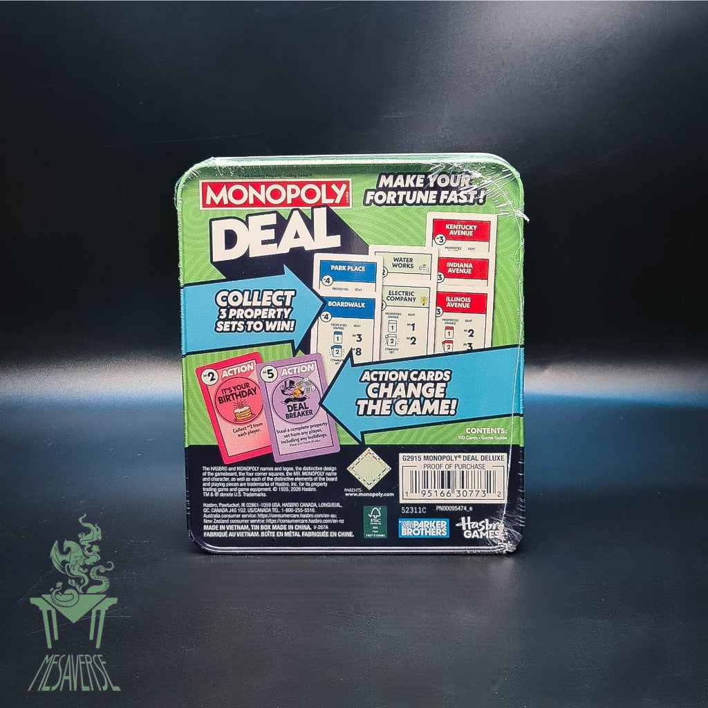 Monopoly Deal Collectible Storage Tin